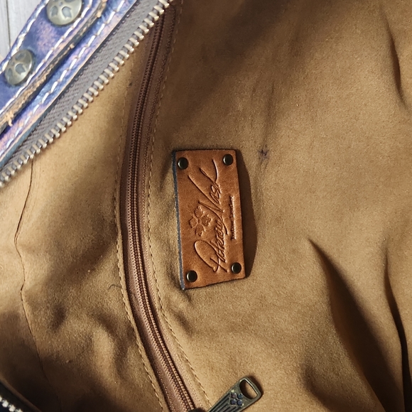 Patricia Nash Purple Leather Dome Shoulder Bag - Picture 9 of 11